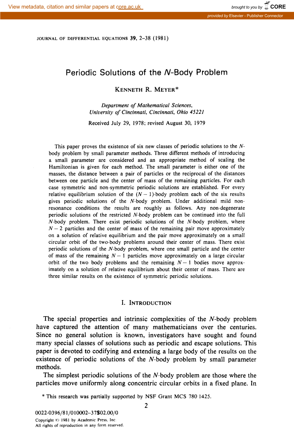 Periodic Solutions of the N-Body Problem