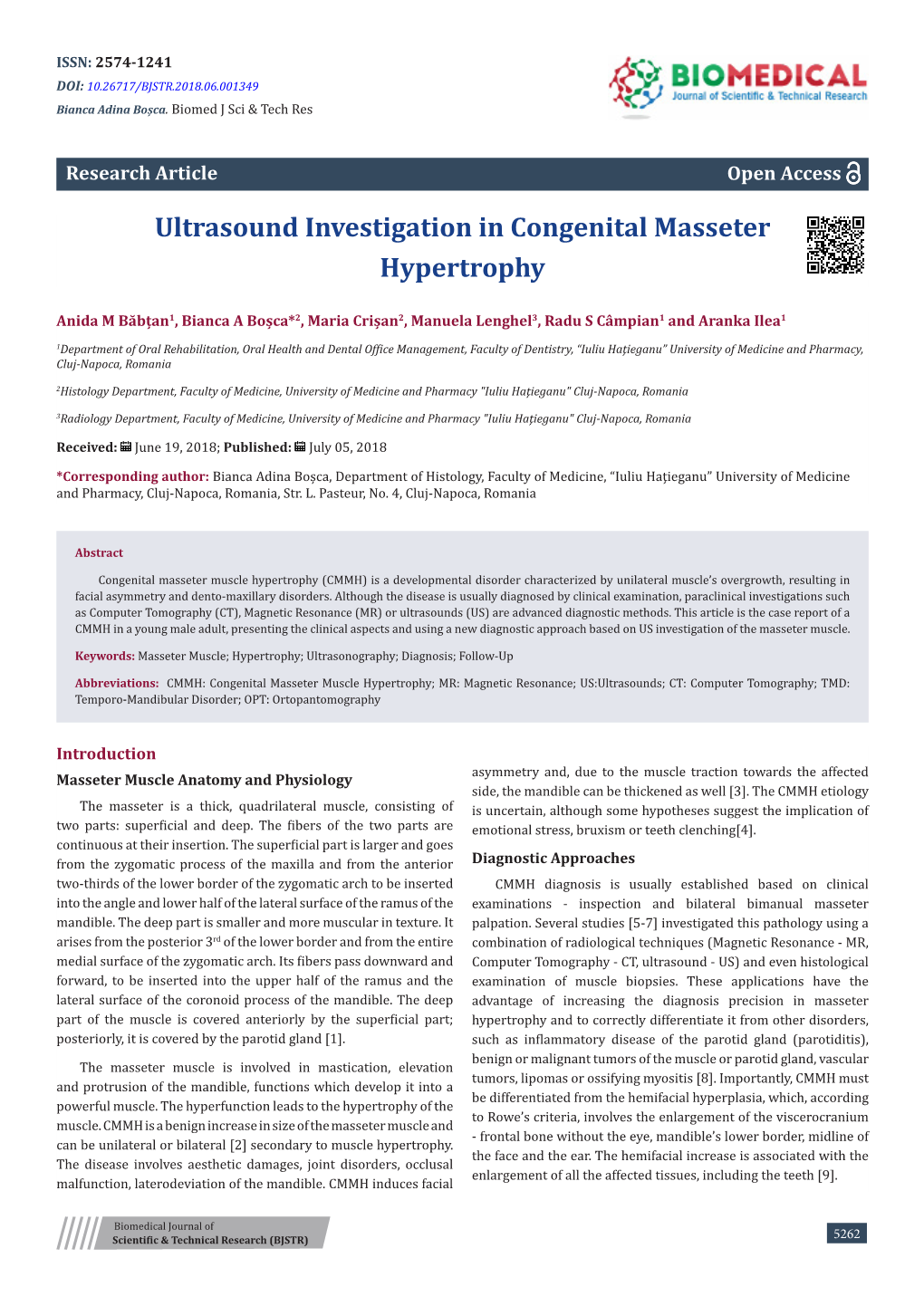 Ultrasound Investigation in Congenital Masseter Hypertrophy