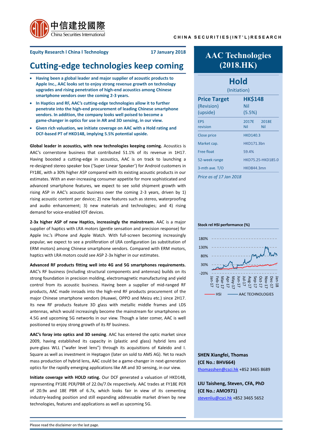 AAC Technologies Cutting-Edge Technologies Keep Coming (2018.HK)