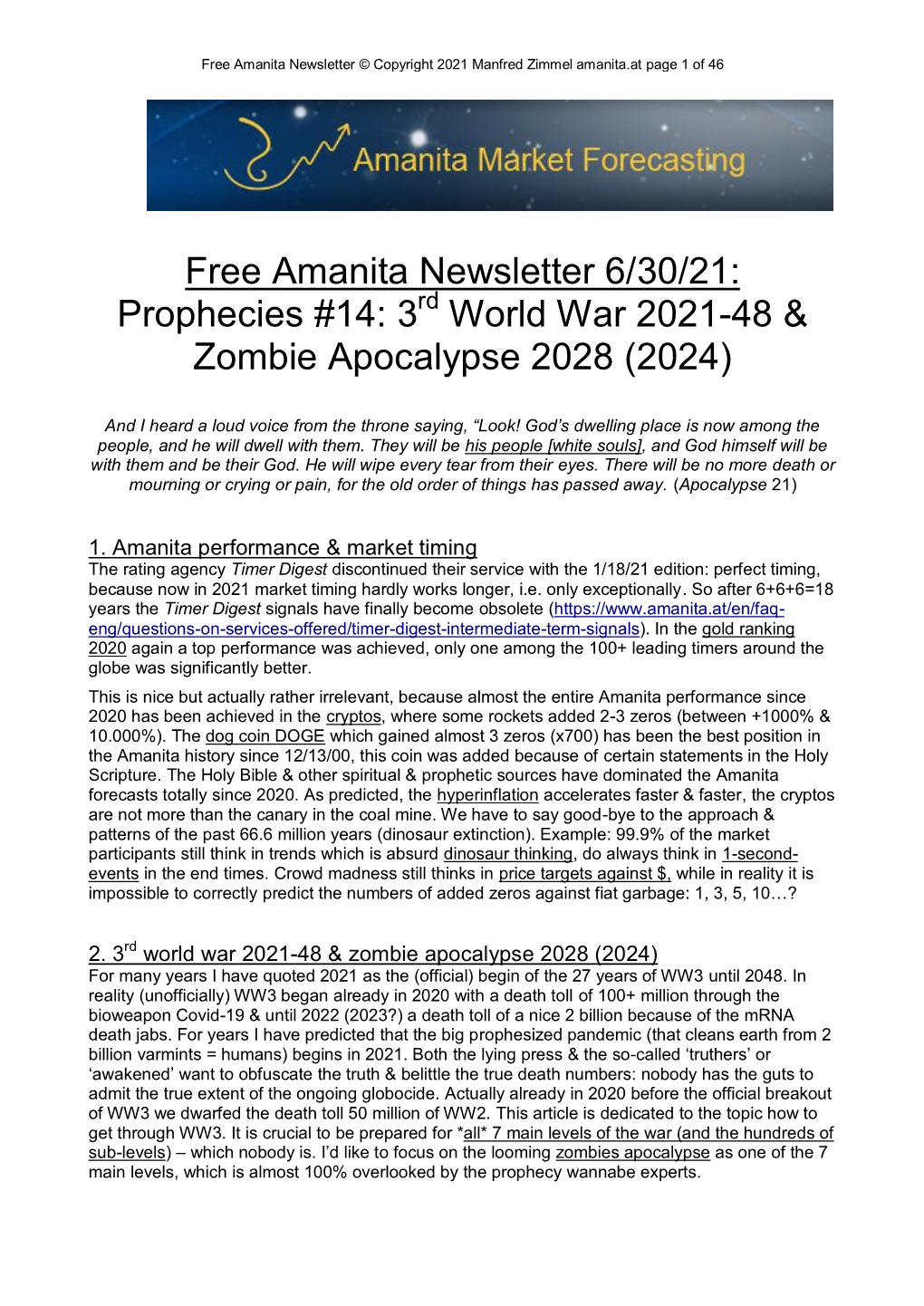 Amanita Newsletter © Copyright 2021 Manfred Zimmel Amanita.At Page 1 of 46 46