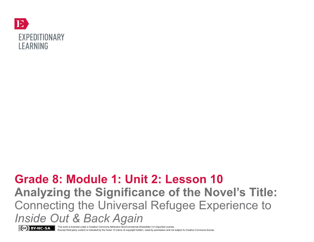 Grade 8: Module 1: Unit 2: Lesson 10