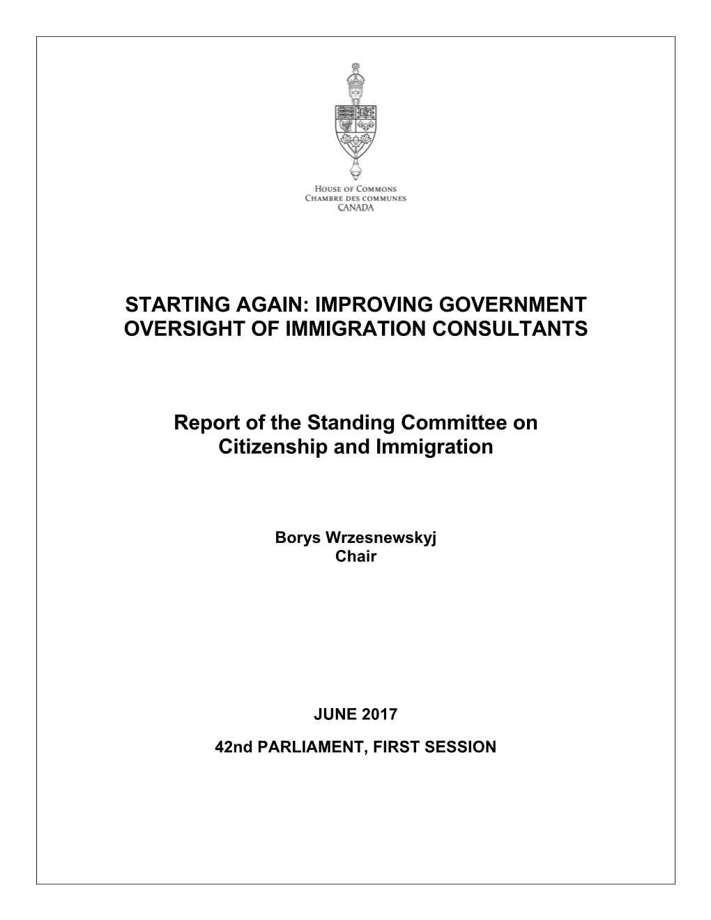 Standing Committee on Citizenship and Immigration
