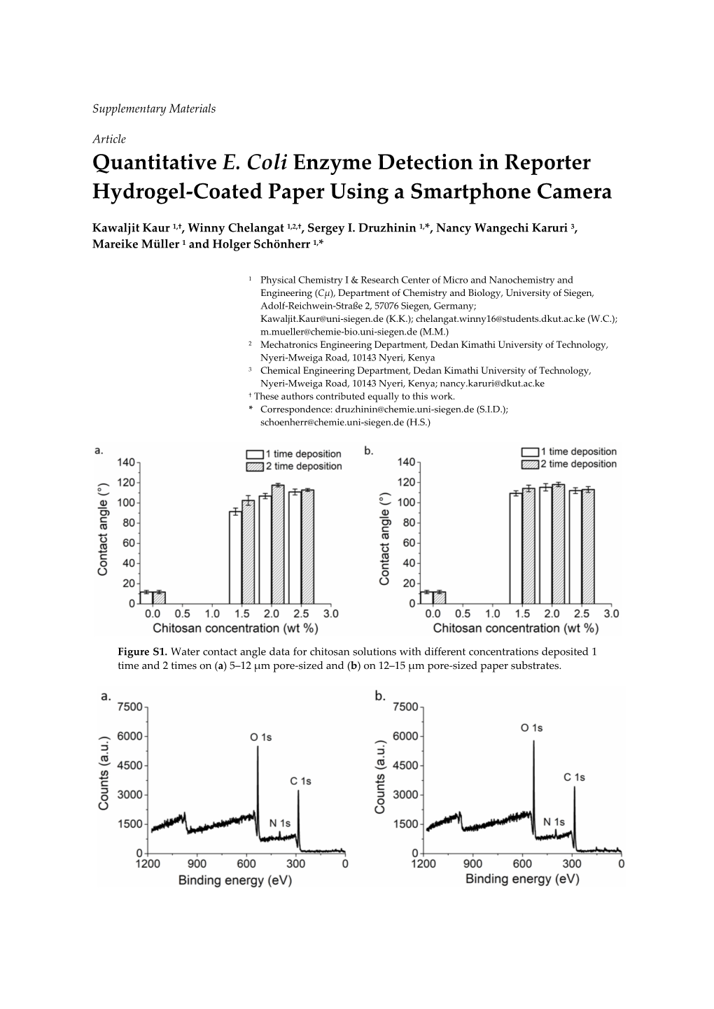 Quantitative E. Coli Enzyme Detection in Reporter Hydrogel-Coated Paper