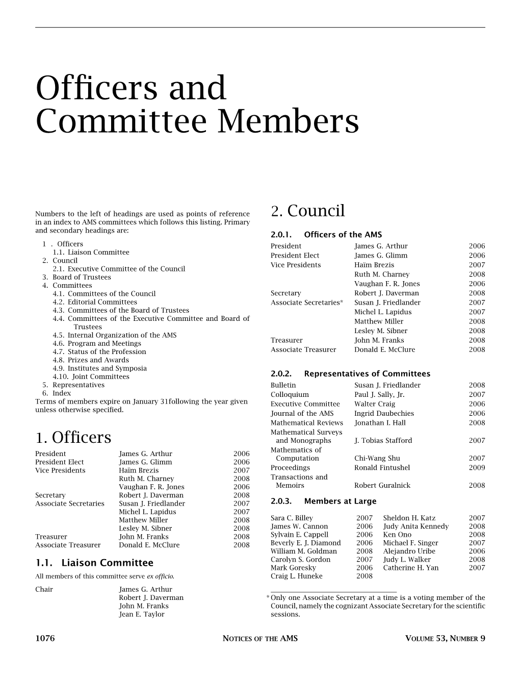 AMS Officers and Committee Members