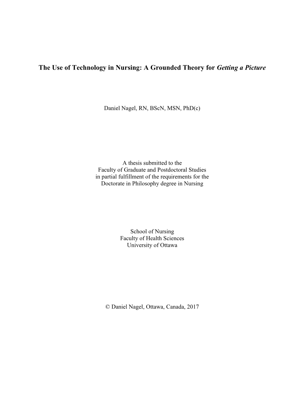 The Use of Technology in Nursing: a Grounded Theory for Getting a Picture