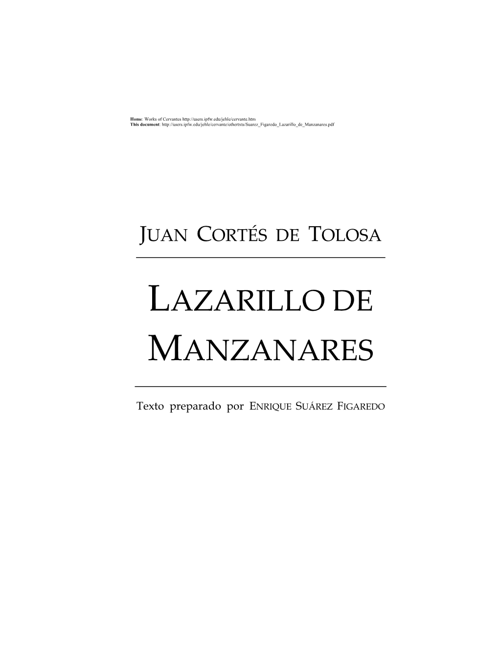 Lazarillo De Manzanares