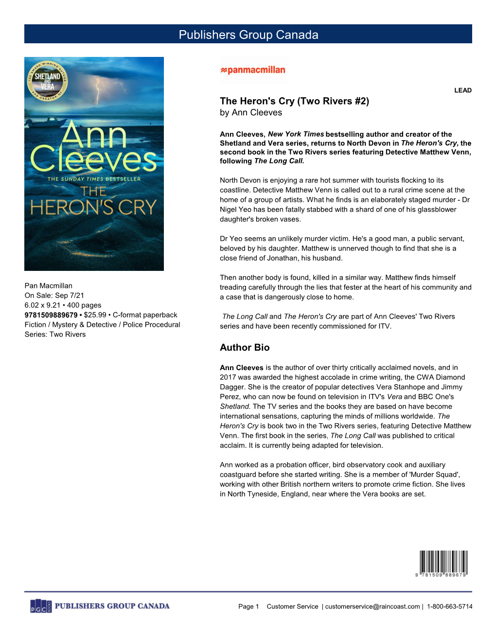 Pan Macmillan Treading Carefully Through the Lies That Fester at the Heart of His Community and on Sale: Sep 7/21 a Case That Is Dangerously Close to Home