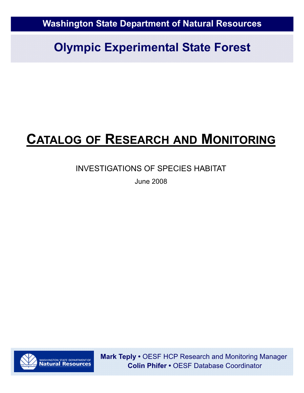 OESF Coverpage Report.Pub