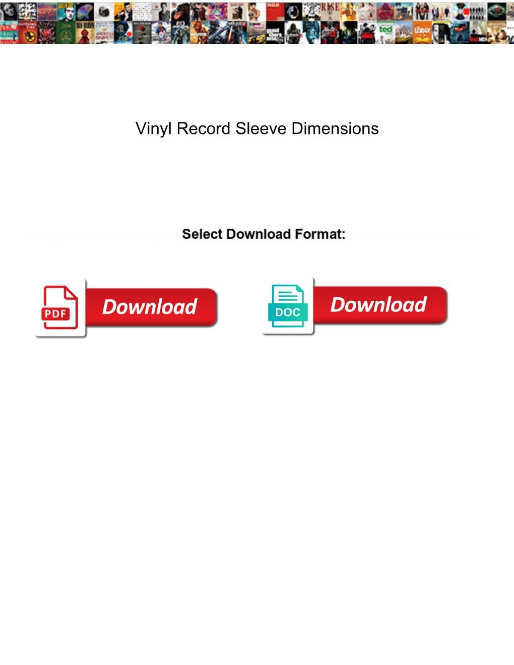 Vinyl Record Sleeve Dimensions