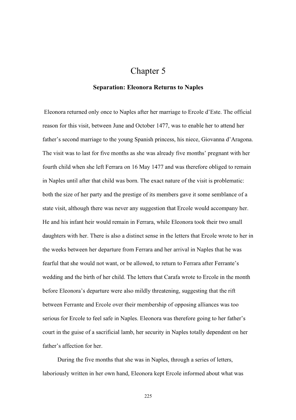 12. Chapter 5 Separation Eleonora Returns to Naples 225–66