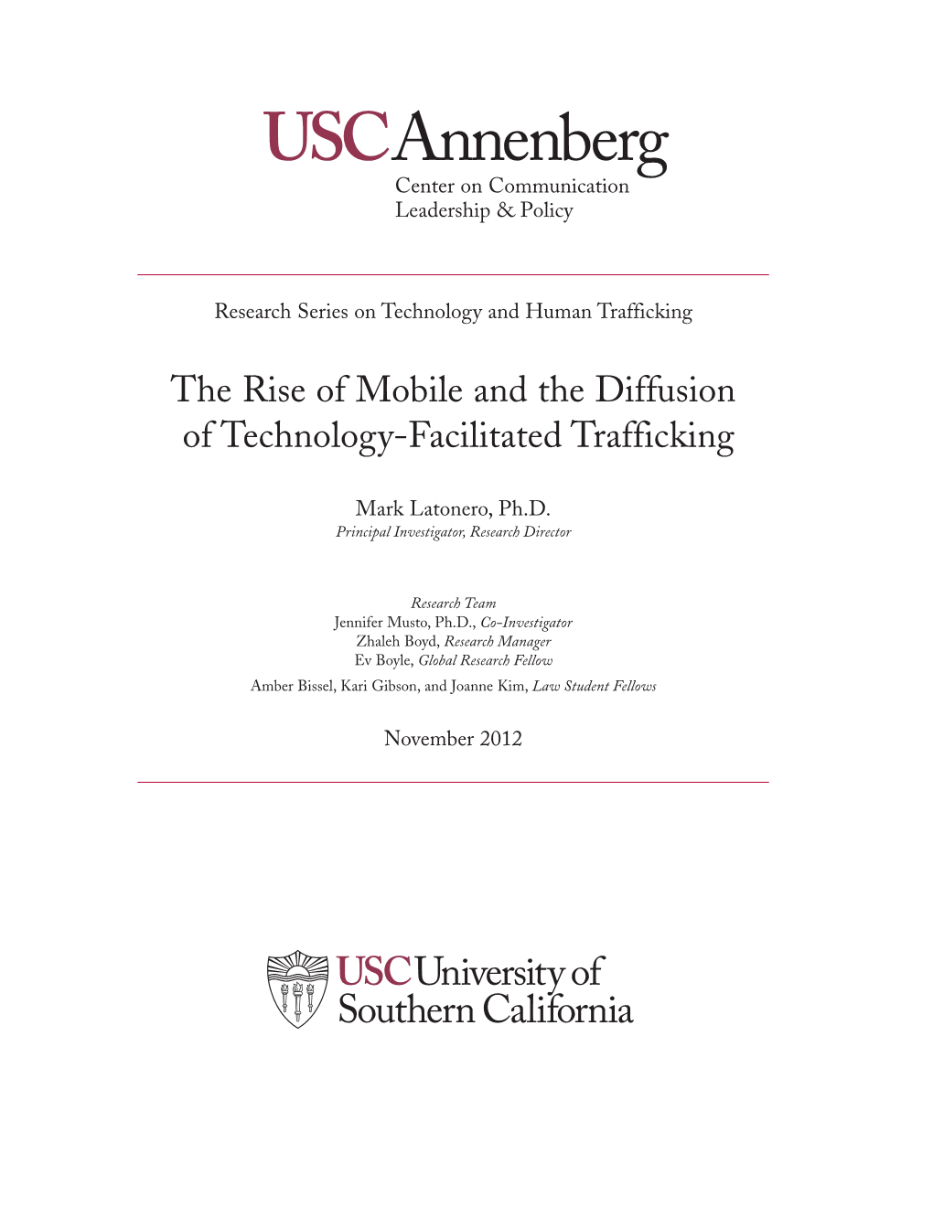 The Rise of Mobile and the Diffusion of Technology-Facilitated Trafficking