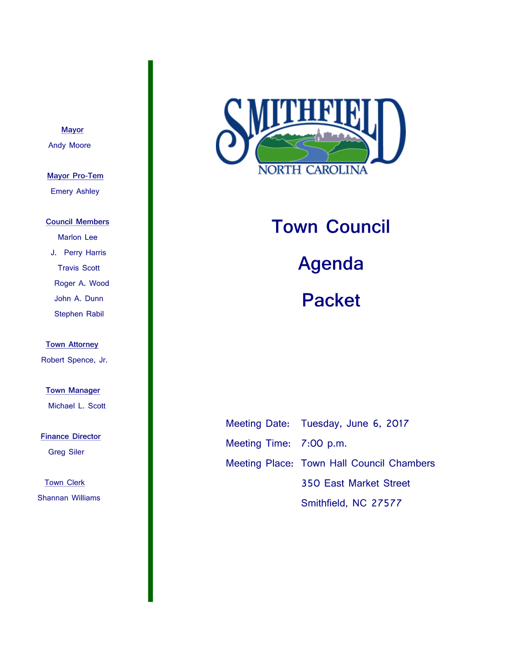 2017 Town Council Agenda 06-06.Pdf