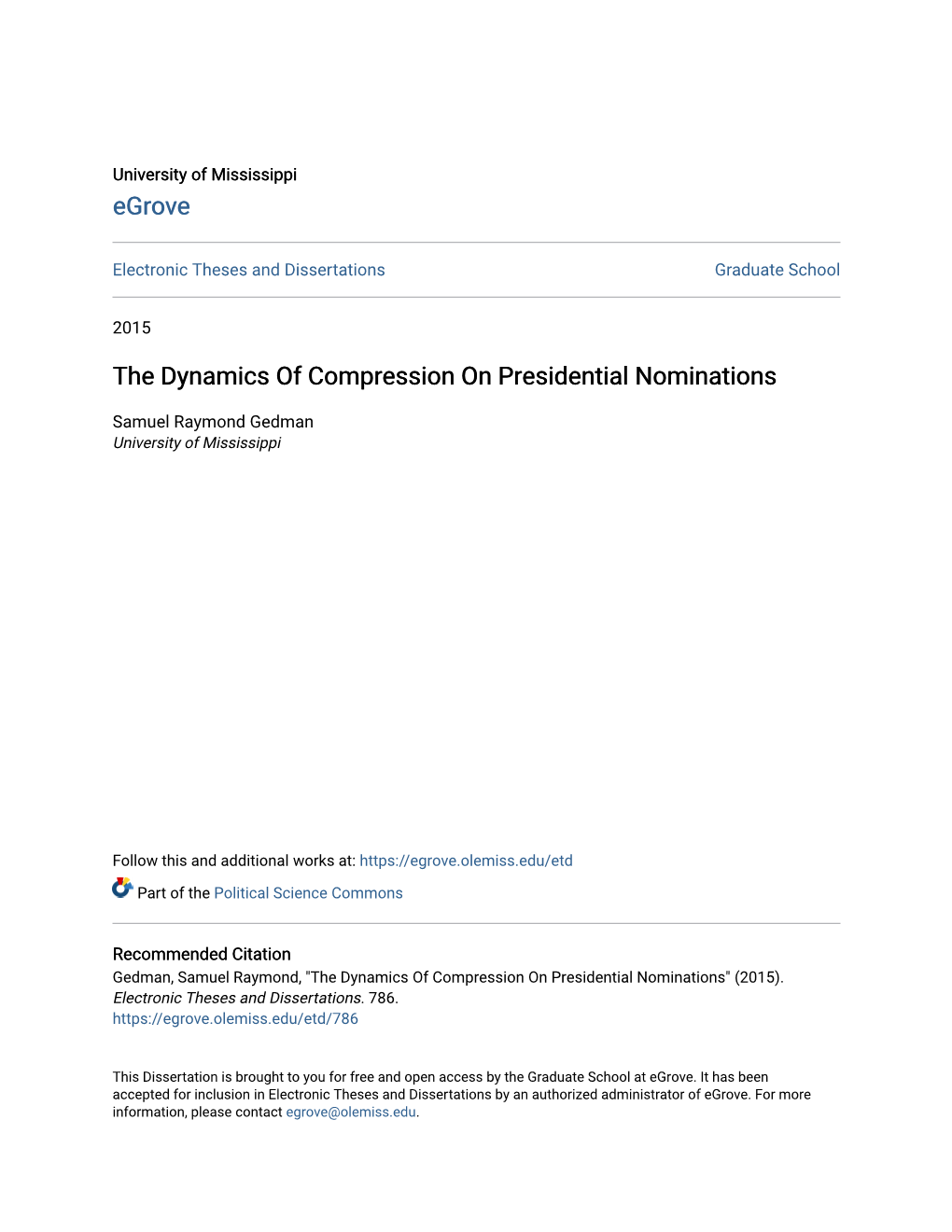The Dynamics of Compression on Presidential Nominations
