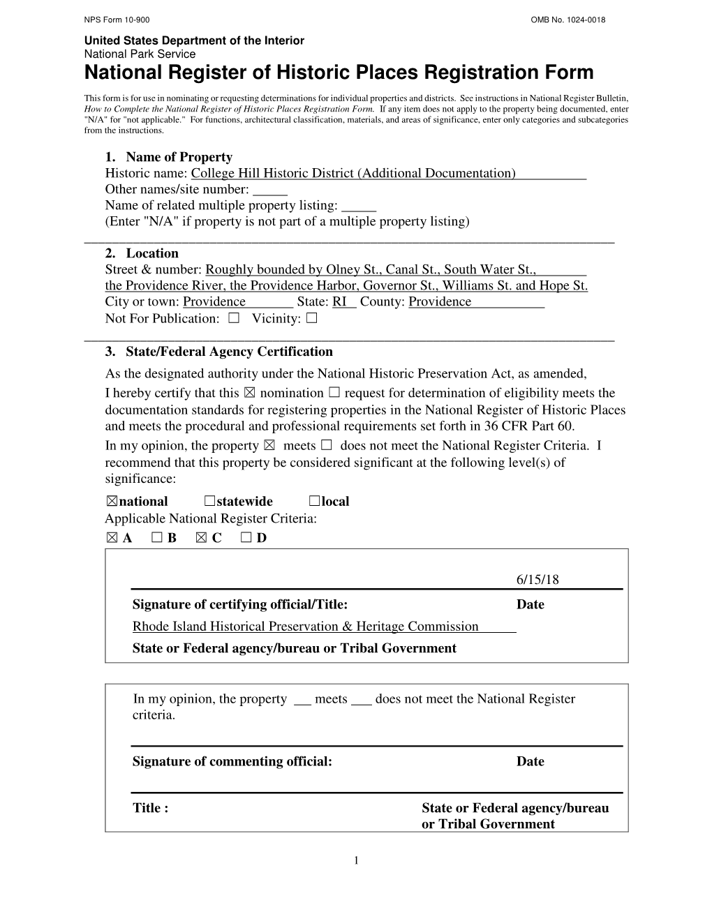 National Register of Historic Places Registration Form