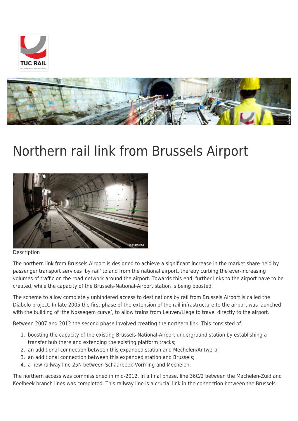 Northern Rail Link from Brussels Airport | TUC RAIL