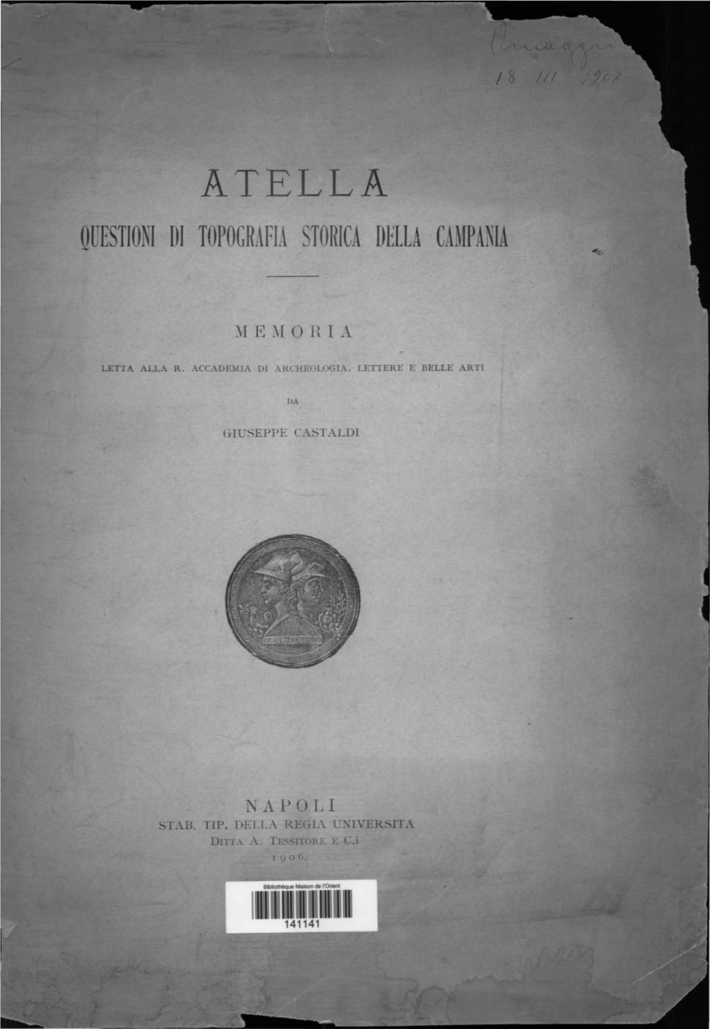 Atella Questioni Di Topografia Storica Della Campania ~