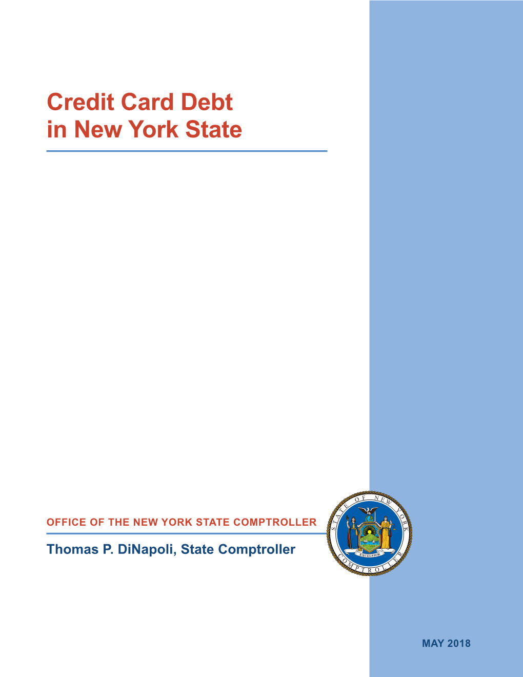 Credit Card Debt in New York State, May 2018
