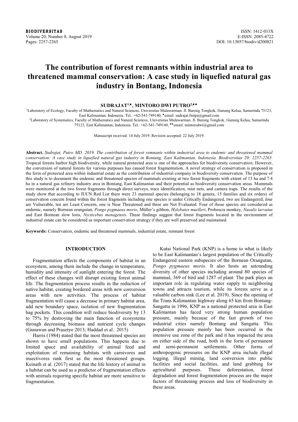 A Case Study in Liquefied Natural Gas Industry in Bontang, Indonesia