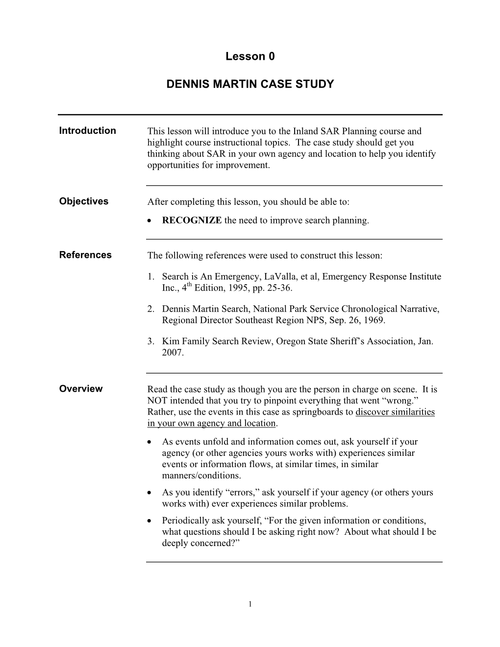 Lesson 0 DENNIS MARTIN CASE STUDY