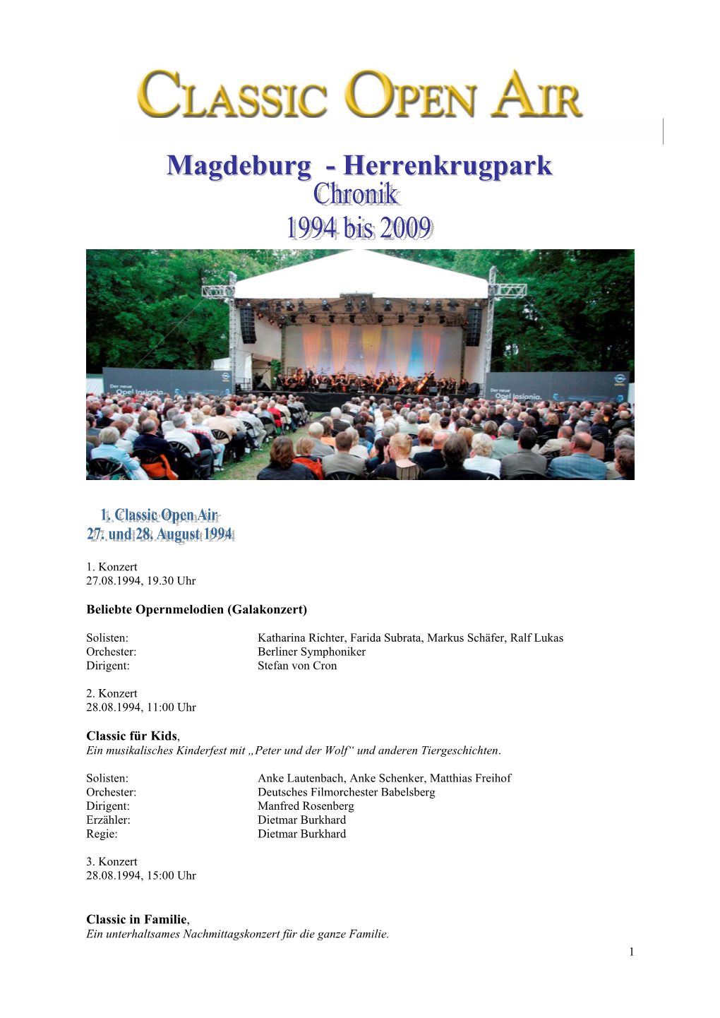 Magdeburgische Philharmonie Chor: Opernchor Des Theaters Der Landeshauptstadt Magdeburg Dirigent: Mathias Husmann