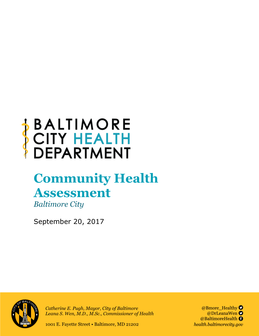 Community Health Assessment Baltimore City