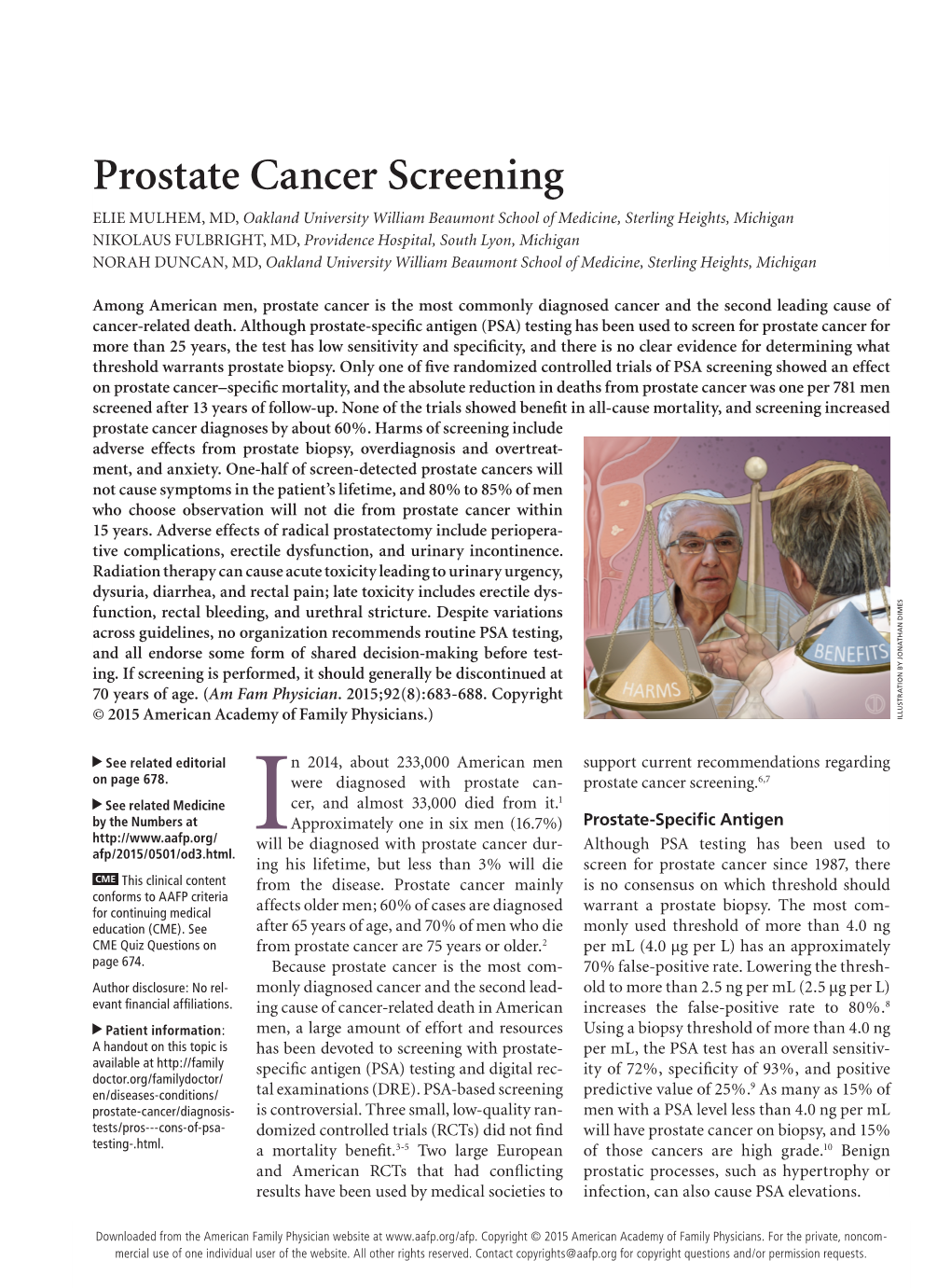 Prostate Cancer Screening
