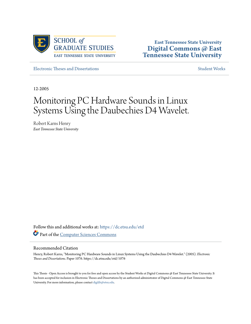 Monitoring PC Hardware Sounds in Linux Systems Using the Daubechies D4 Wavelet