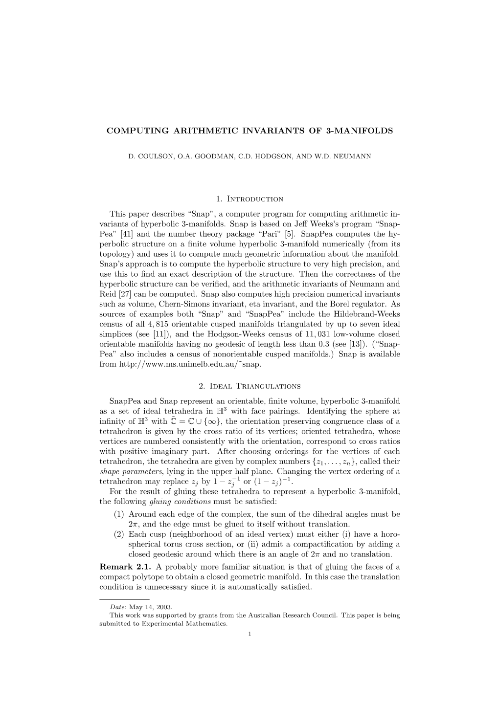 Computing Arithmetic Invariants of 3-Manifolds