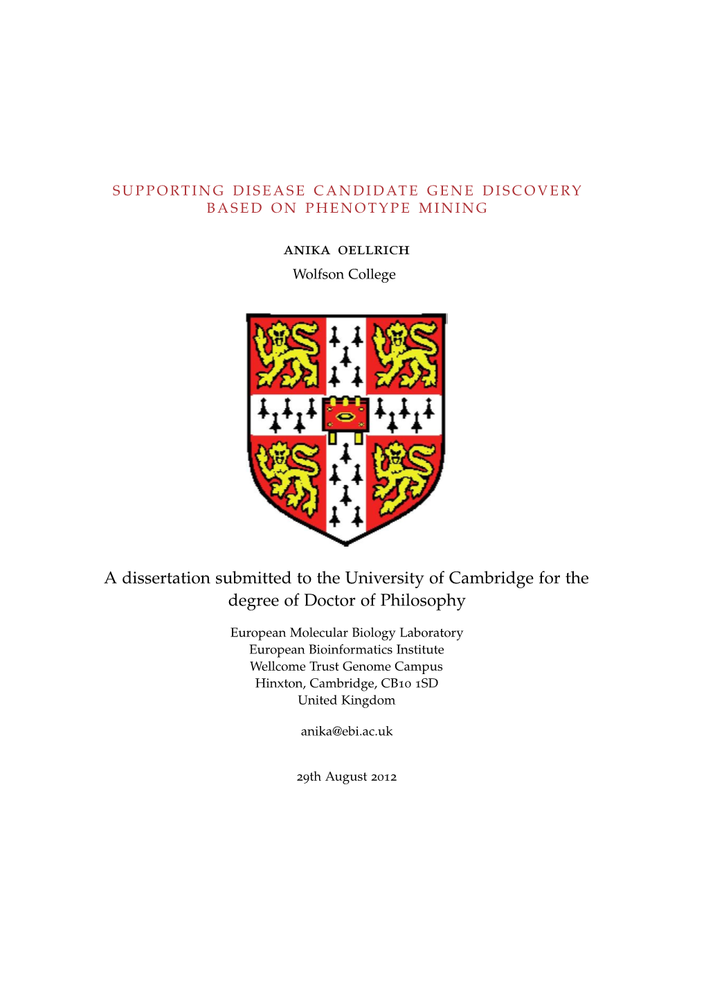 Supporting Disease Candidate Gene Discovery Based on Phenotype Mining