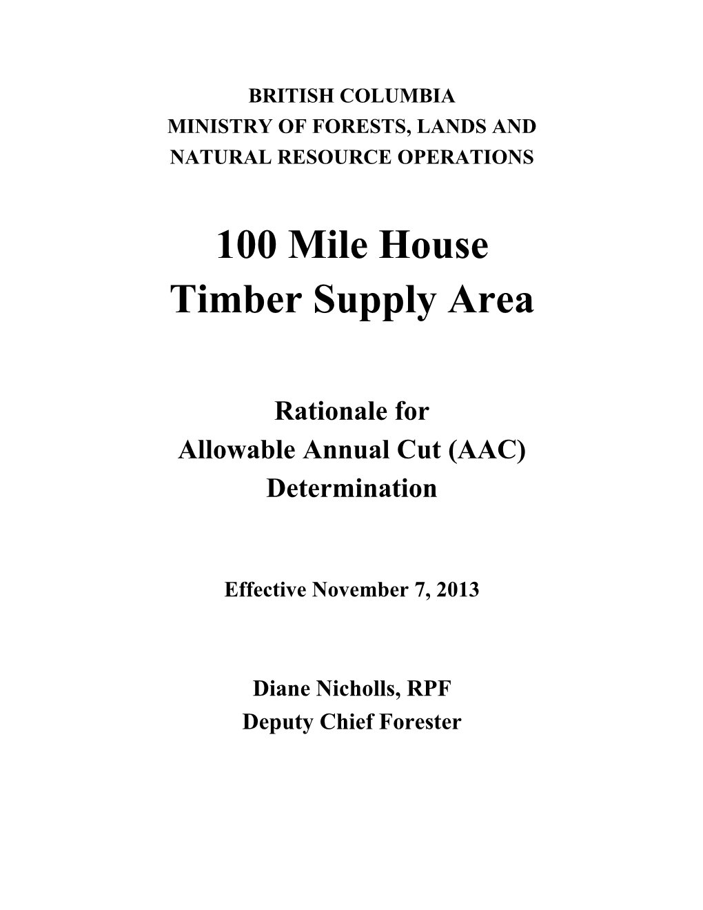 100 Mile House Timber Supply Area