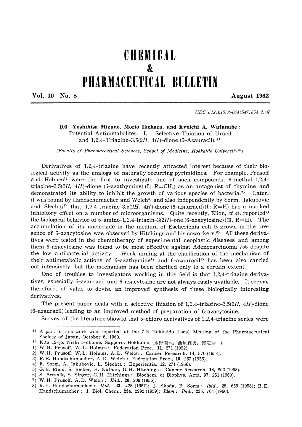 Chemical Pharmaceutical Bulletin