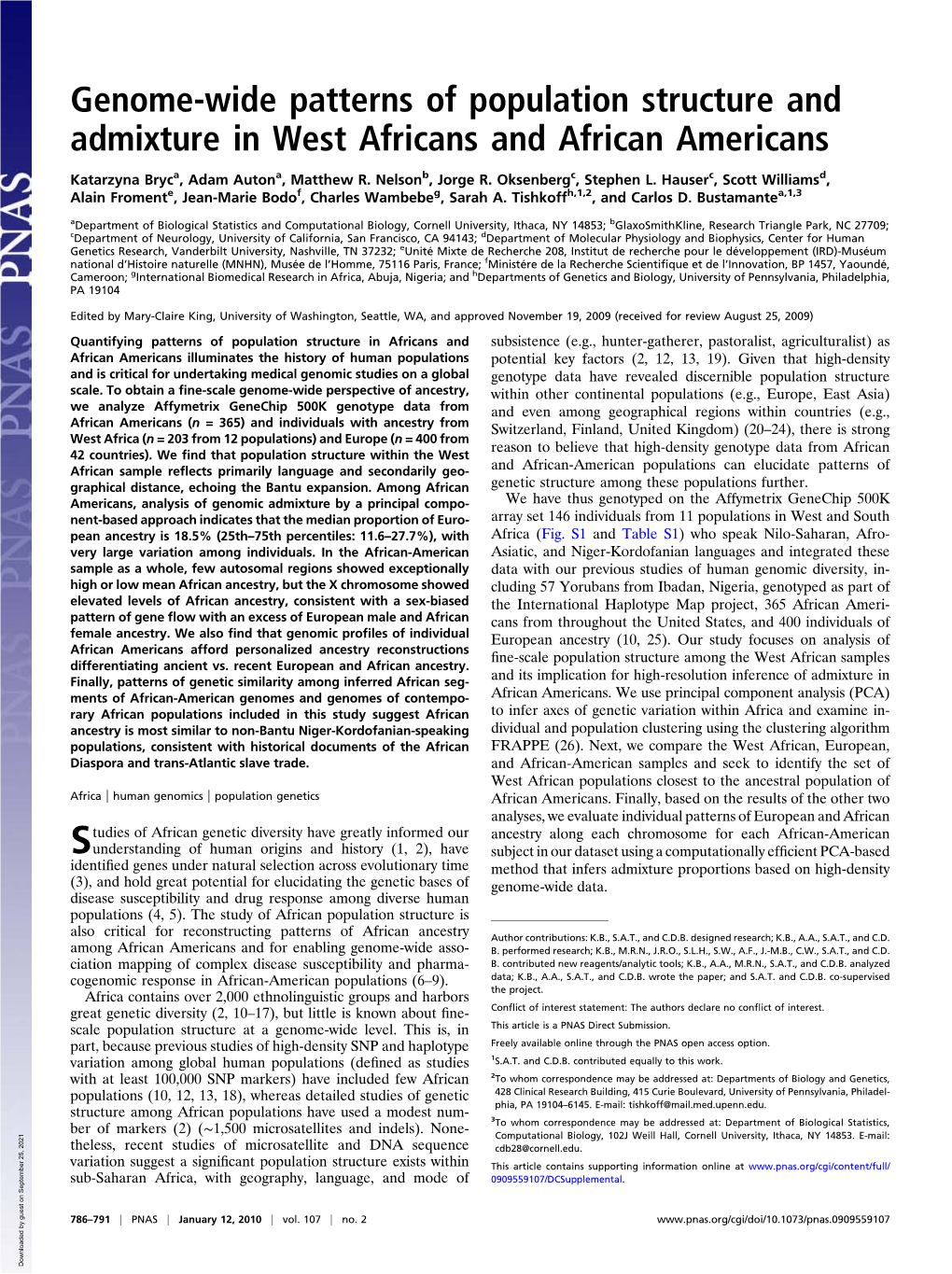 Genome-Wide Patterns of Population Structure and Admixture in West Africans and African Americans