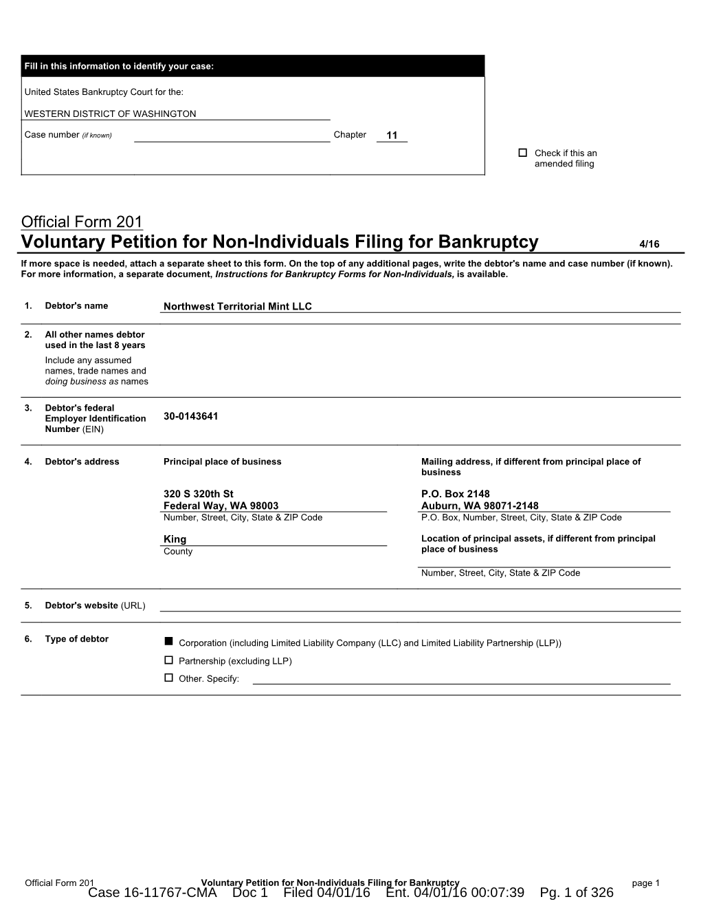 Bankruptcy Forms for Non-Individuals, Is Available