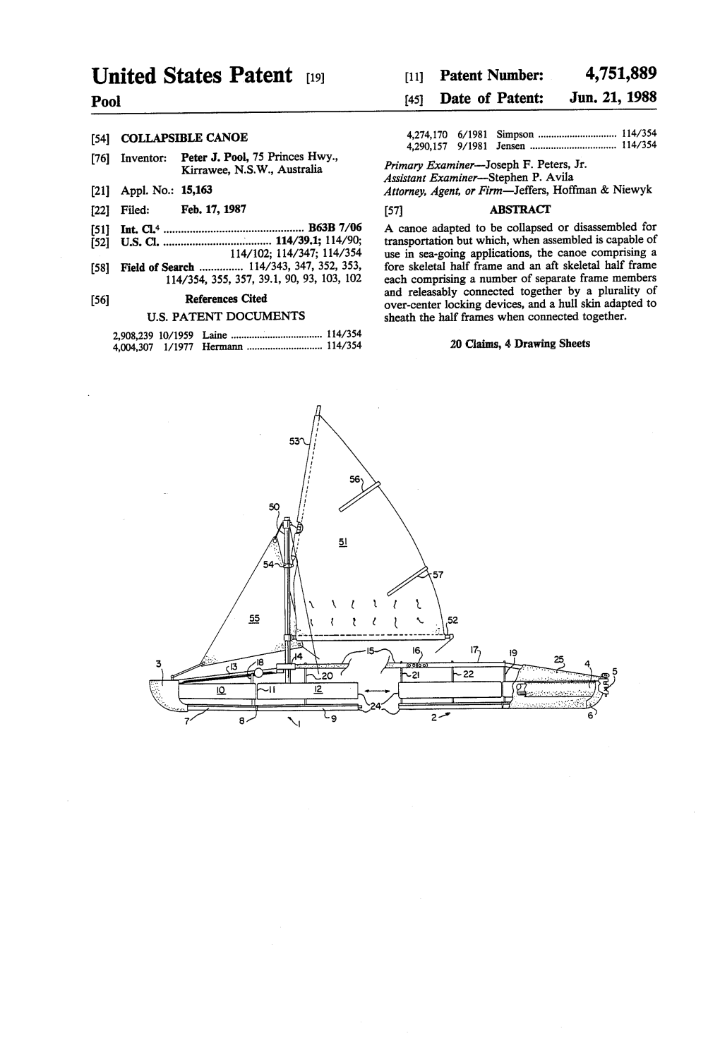 United States Patent (19) 11 Patent Number: 4,751,889 Pool (45