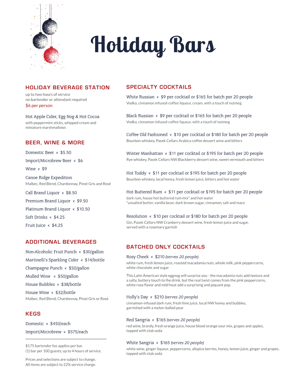 Holiday Bars