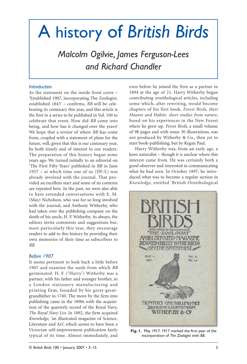 A History of British Birds Malcolm Ogilvie, James Ferguson-Lees and Richard Chandler