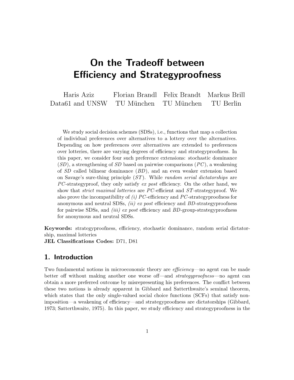 On the Tradeoff Between Efficiency and Strategyproofness