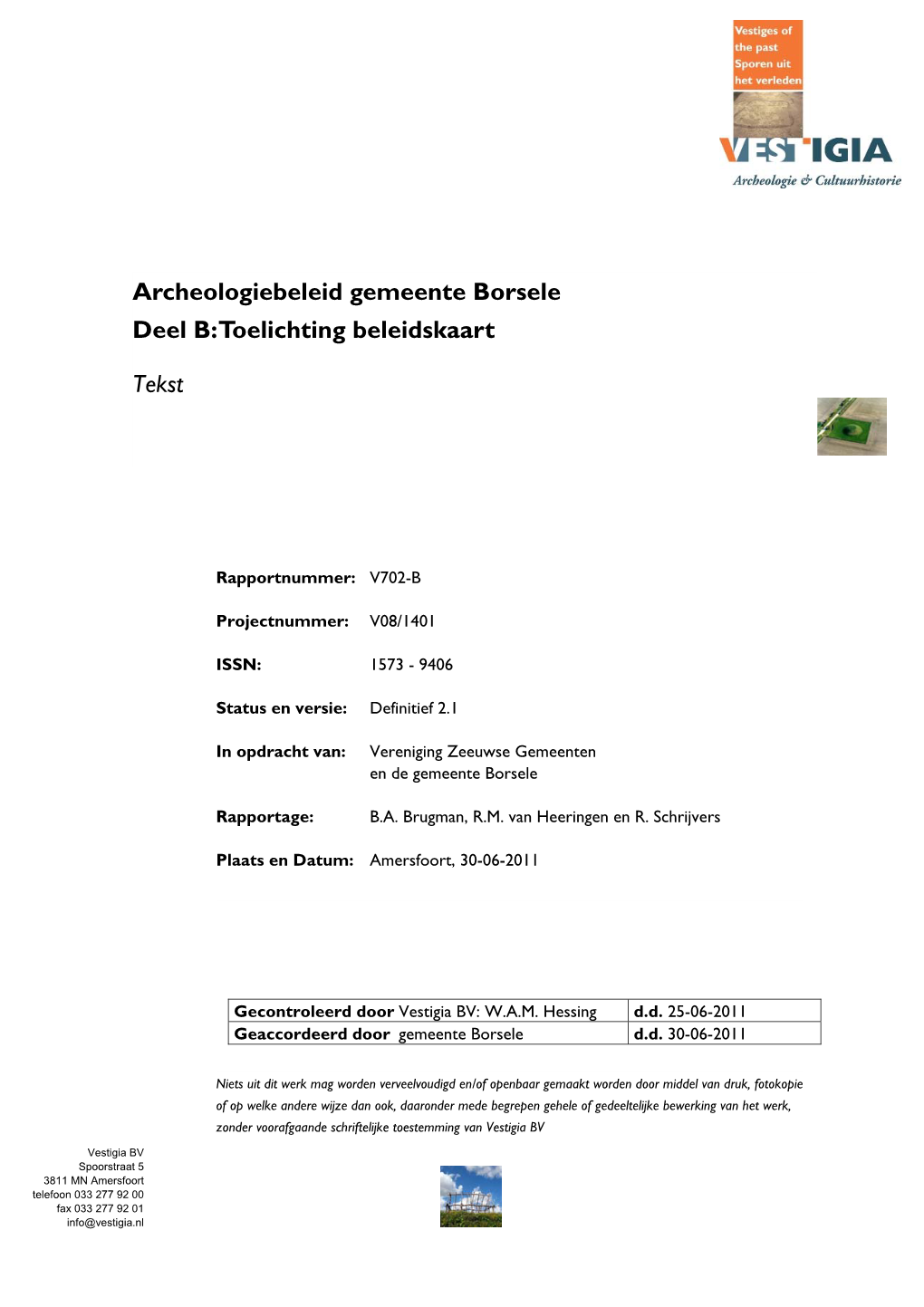 Archeologiebeleid Gemeente Borsele Deel B: Toelichting Beleidskaart