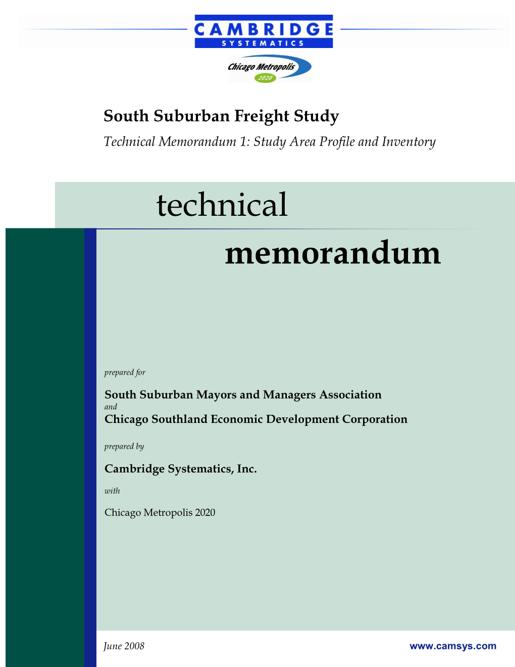 SSMMA Freight Technical Memorandum 1 June 2008
