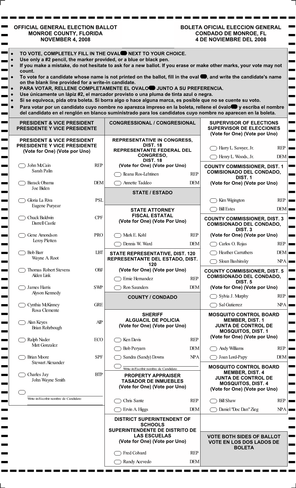 Test Ballot Print Document