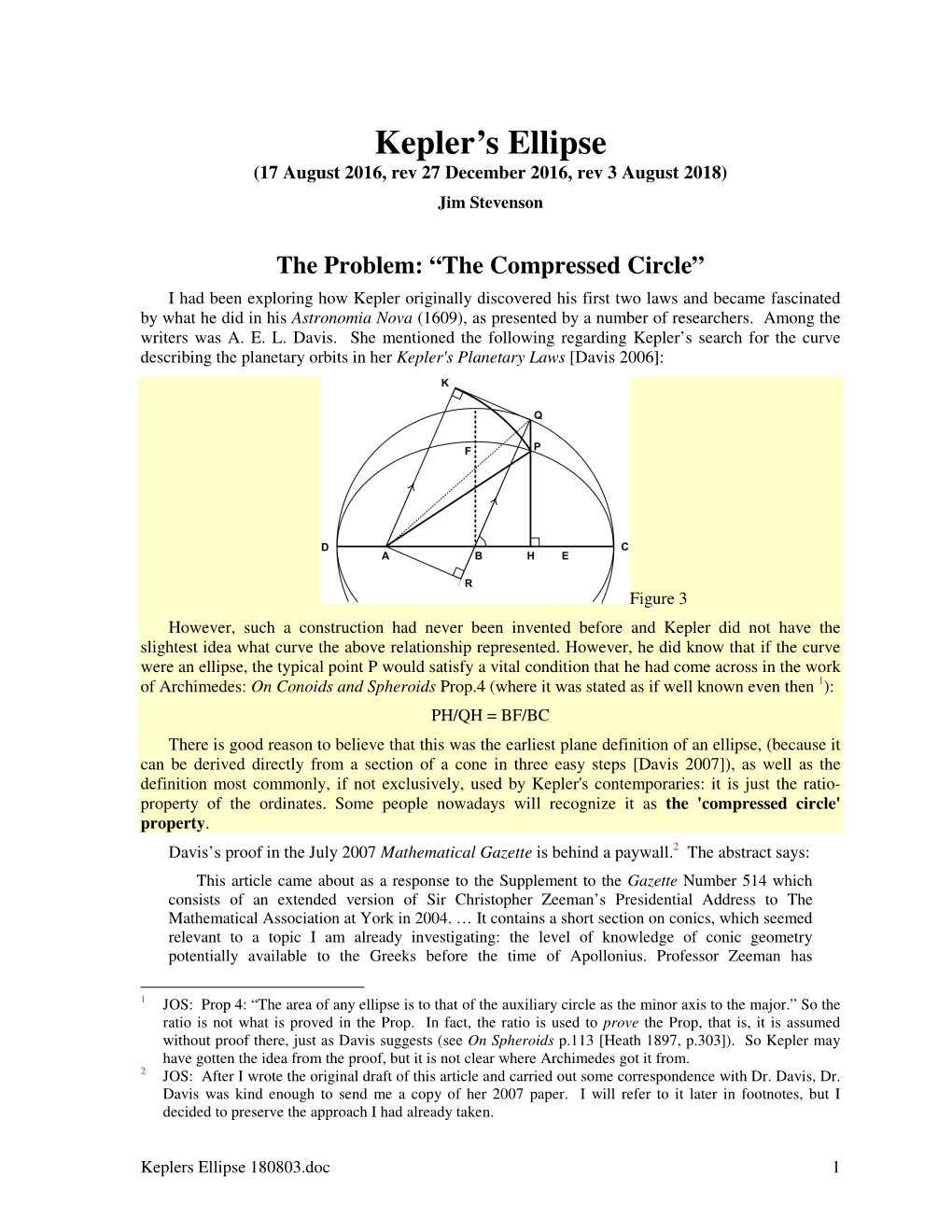 Kepler's Ellipse