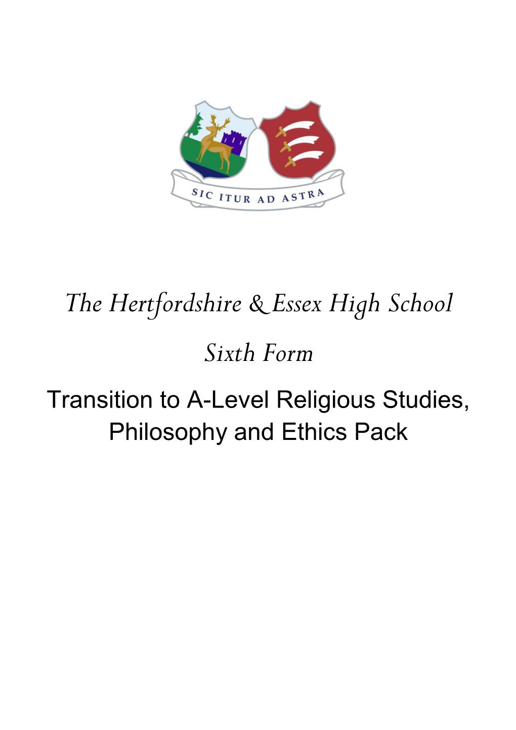 Transition to A-Level Religious Studies, Philosophy and Ethics Pack