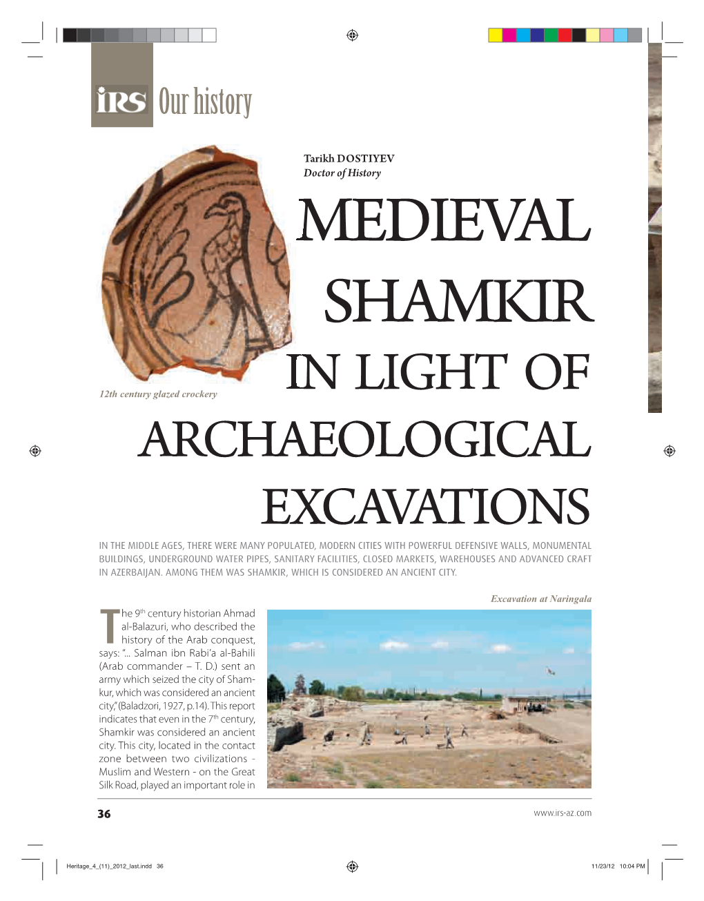 Medieval Shamkir in Light of Archaeological Excavations