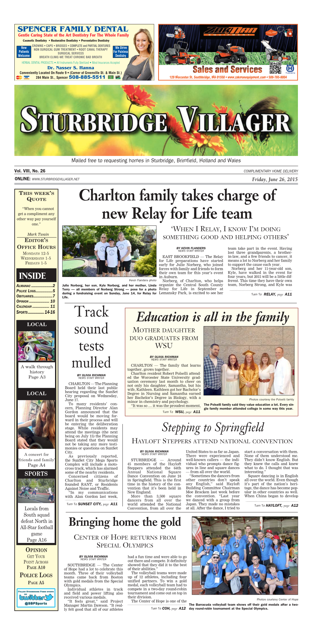 Charlton Family Takes Charge of New Relay for Life Team