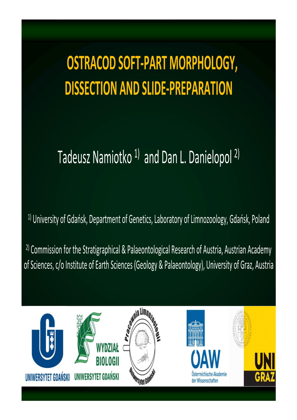 Ostracod Soft-Part Morphology, Dissection and Slide-Preparation