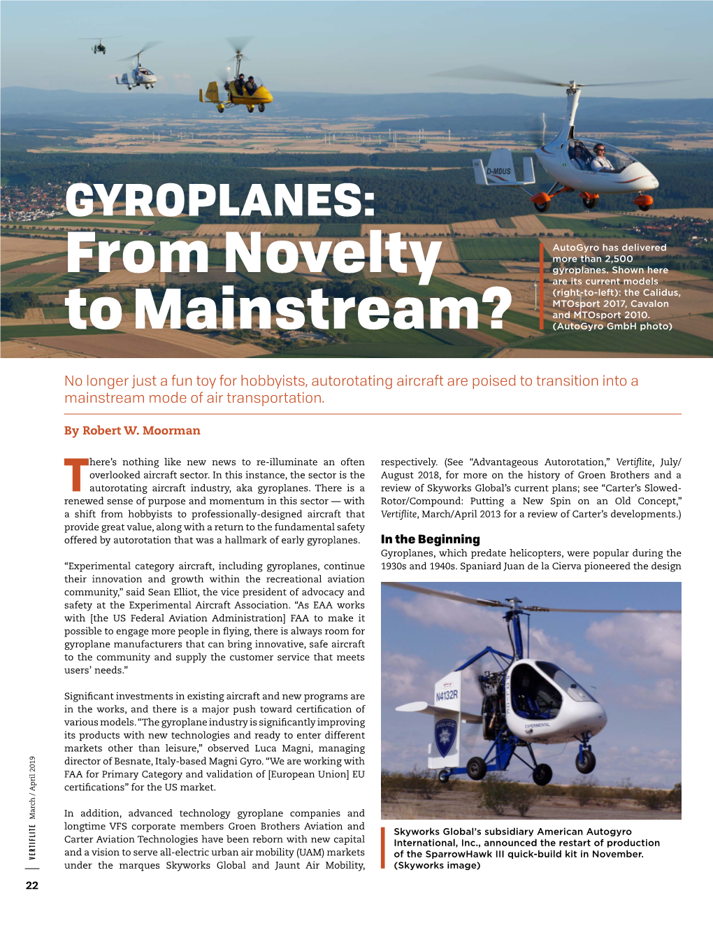 GYROPLANES: from Novelty to Mainstream?