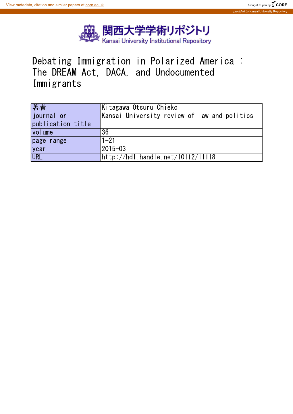 The DREAM Act, DACA, and Undocumented Immigrants