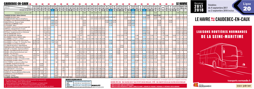 Ligne 20 &gt; Caudebec ↔ Le Havre