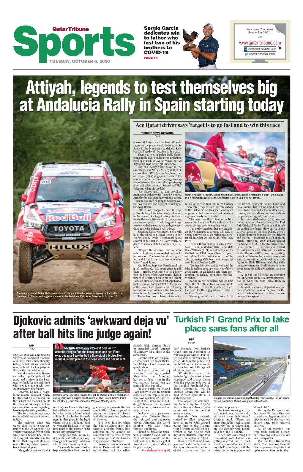 Attiyah, Legends to Test Themselves Big at Andalucia Rally in Spain Starting Today