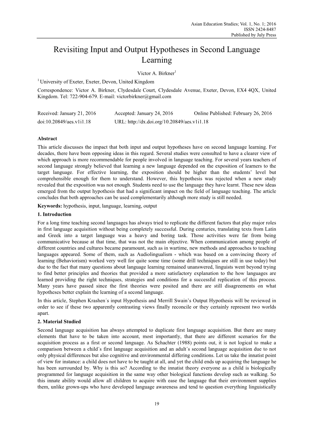 Revisiting Input and Output Hypotheses in Second Language Learning